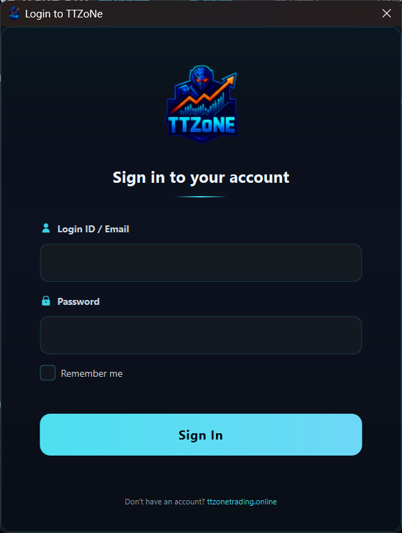 Copy Trade Pro Login Screen