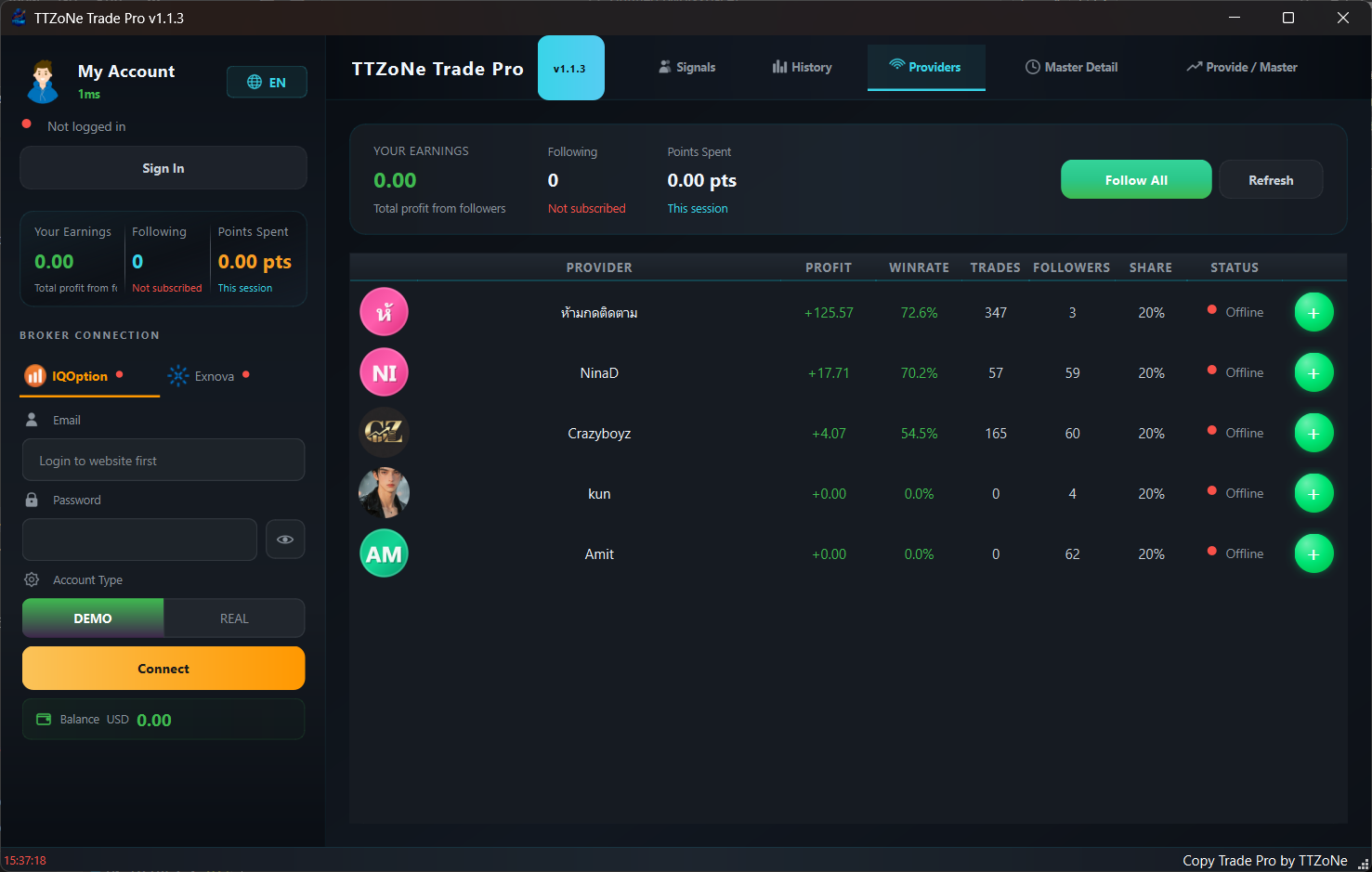 Copy Trade Pro Providers